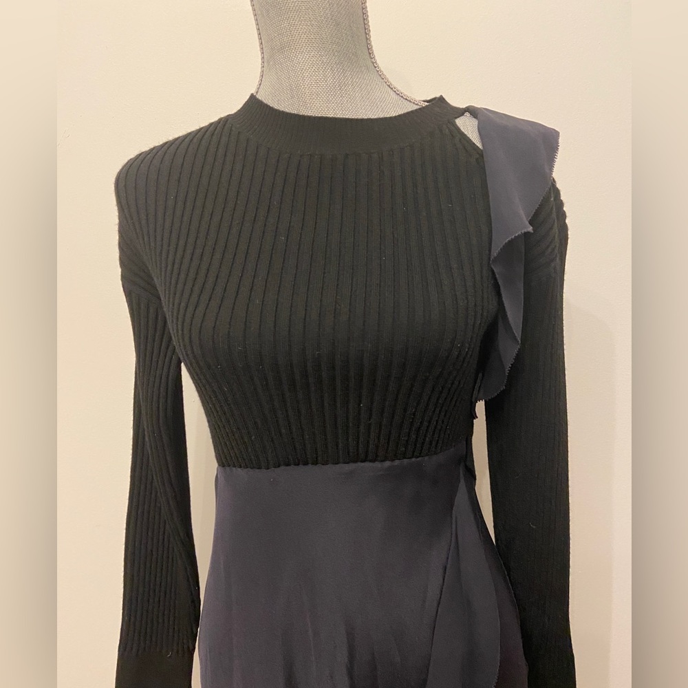 3.1 Phillip Lim Wool Knit Silk Midi Dress - Picture 2 of 7